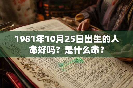 1981年10月25日出生的人命好吗？是什么命？