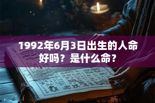 1992年6月3日出生的人命好吗？是什么命？
