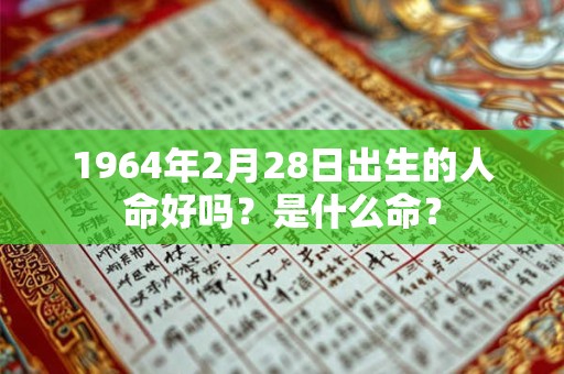 1964年2月28日出生的人命好吗？是什么命？