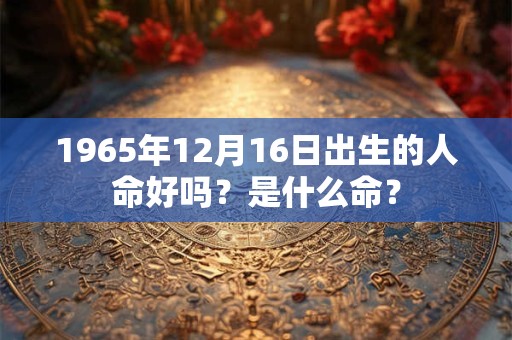 1965年12月16日出生的人命好吗？是什么命？