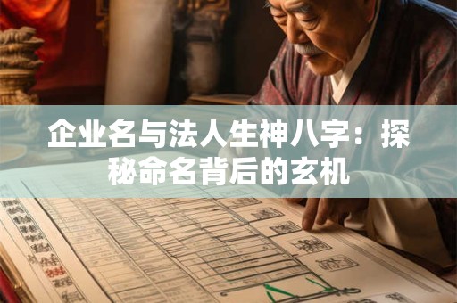 企业名与法人生神八字:探秘命名背后的玄机 企业名与法人生神八字:探秘命名背后的玄机