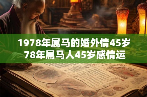 1978年属马的婚外情45岁 78年属马人45岁感情运