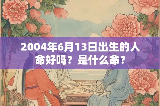 2004年6月13日出生的人命好吗？是什么命？
