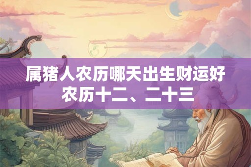 属猪人农历哪天出生财运好 农历十二、二十三
