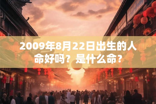 2009年8月22日出生的人命好吗？是什么命？