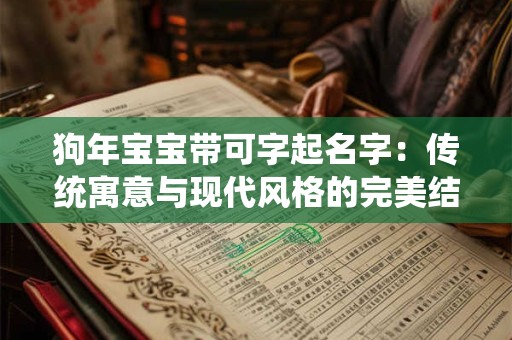 狗年宝宝带可字起名字：传统寓意与现代风格的完美结合