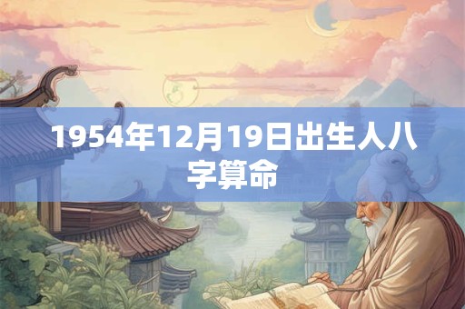 1954年12月19日出生人八字算命