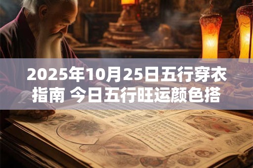 2025年10月25日五行穿衣指南 今日五行旺运颜色搭配