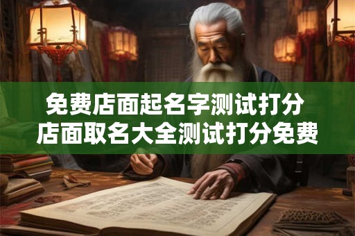 免费店面起名字测试打分 店面取名大全测试打分免费