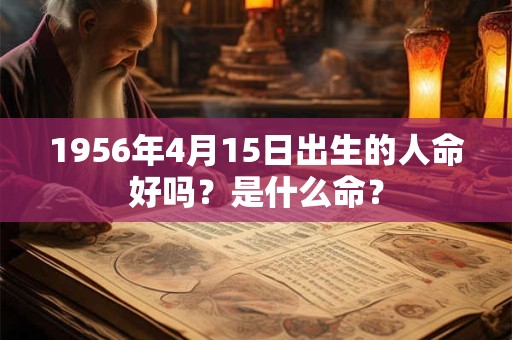 1956年4月15日出生的人命好吗？是什么命？