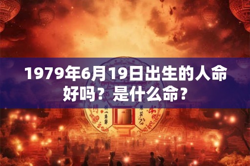 1979年6月19日出生的人命好吗？是什么命？