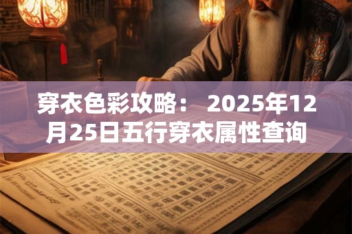 穿衣色彩攻略： 2025年12月25日五行穿衣属性查询
