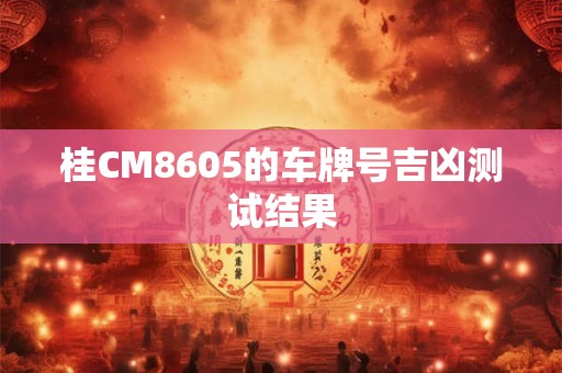 桂CM8605的车牌号吉凶测试结果