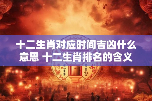 十二生肖对应时间吉凶什么意思 十二生肖排名的含义