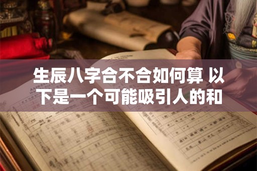 生辰八字合不合如何算 以下是一个可能吸引人的和