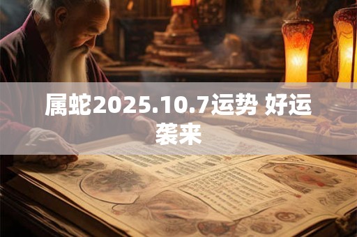 属蛇2025.10.7运势 好运袭来