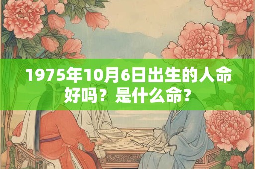 1975年10月6日出生的人命好吗？是什么命？