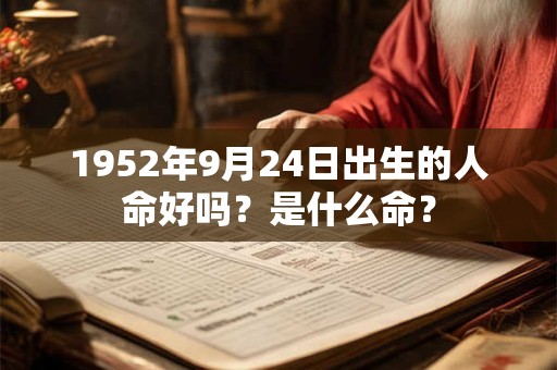 1952年9月24日出生的人命好吗？是什么命？