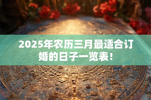 2025年农历三月最适合订婚的日子一览表！