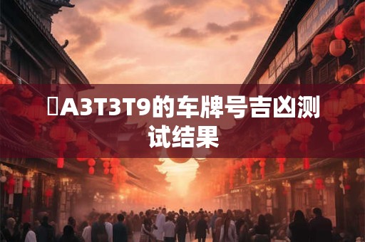 遼A3T3T9的车牌号吉凶测试结果