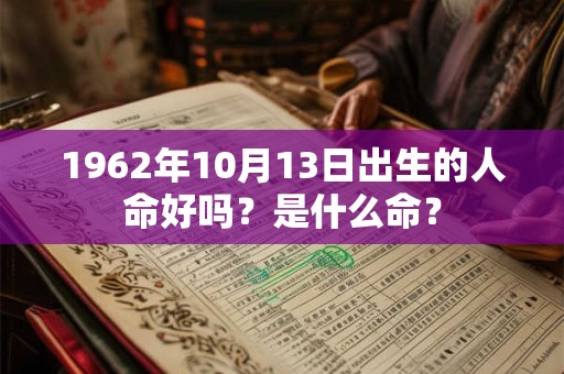 详细阅读:1962年10月13日出生的人命好吗?是什么命? 1962年10月13日出生的人命好吗?是什么命?
