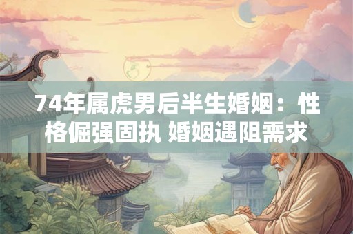 74年属虎男后半生婚姻：性格倔强固执 婚姻遇阻需求宽容