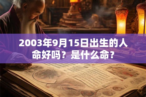 2003年9月15日出生的人命好吗？是什么命？