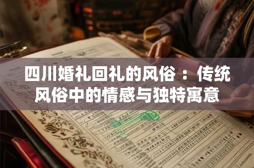 四川婚礼回礼的风俗 :传统风俗中的情感与独特寓意 四川婚礼回礼的风俗 :传统风俗中的情感与独特寓意