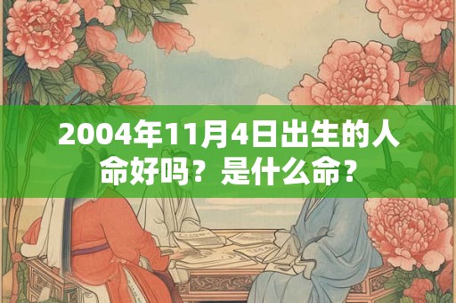 2004年11月4日出生的人命好吗？是什么命？