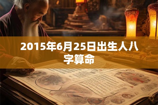 2015年6月25日出生人八字算命
