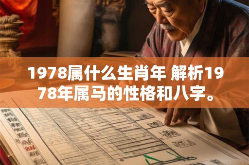 1978属什么生肖年 解析1978年属马的性格和八字。