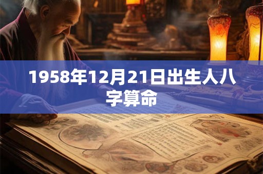 1958年12月21日出生人八字算命