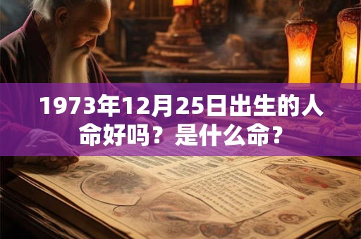 1973年12月25日出生的人命好吗？是什么命？