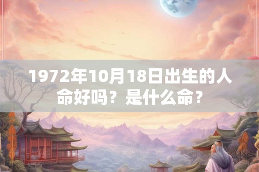 1972年10月18日出生的人命好吗？是什么命？