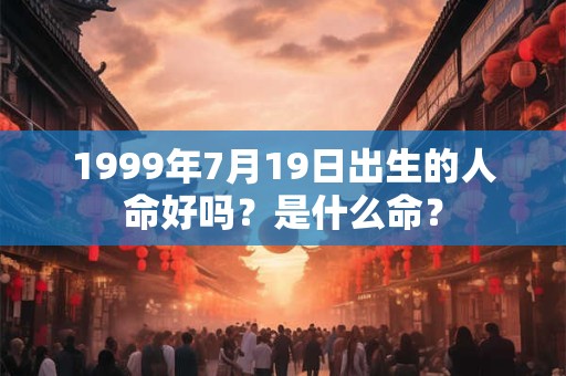 1999年7月19日出生的人命好吗？是什么命？