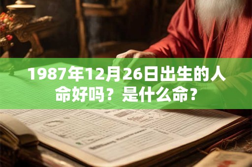 1987年12月26日出生的人命好吗？是什么命？