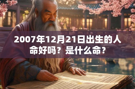 2007年12月21日出生的人命好吗？是什么命？