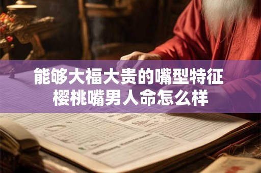 能够大福大贵的嘴型特征 樱桃嘴男人命怎么样