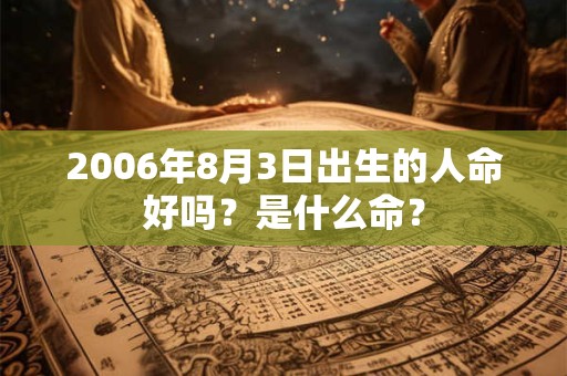2006年8月3日出生的人命好吗？是什么命？