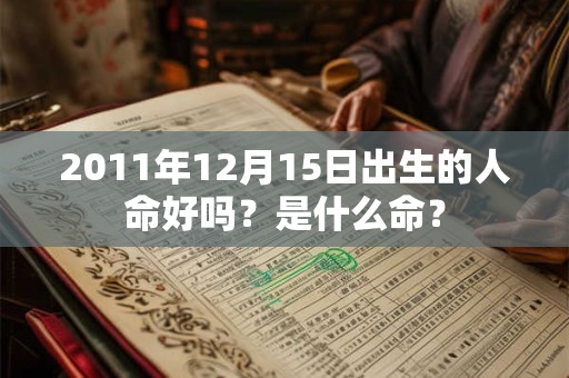2011年12月15日出生的人命好吗？是什么命？