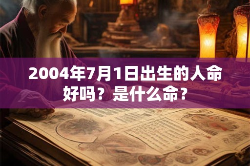 2004年7月1日出生的人命好吗？是什么命？