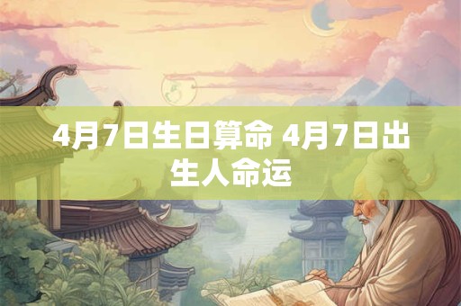 4月7日生日算命 4月7日出生人命运