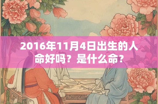 2016年11月4日出生的人命好吗？是什么命？