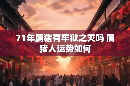 71年属猪有牢狱之灾吗 属猪人运势如何