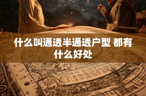 什么叫通透半通透户型 都有什么好处