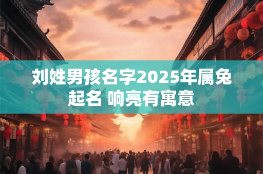 刘姓男孩名字2025年属兔起名 响亮有寓意
