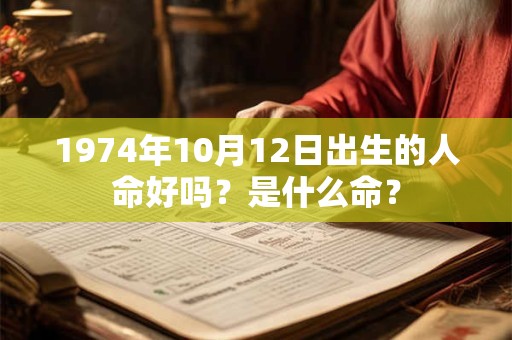 1974年10月12日出生的人命好吗？是什么命？