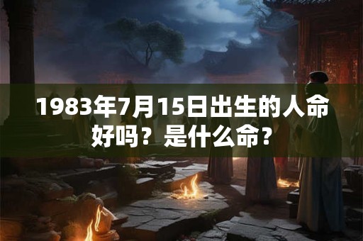 1983年7月15日出生的人命好吗？是什么命？