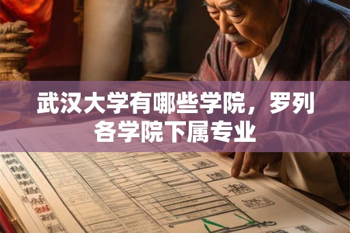 武汉大学有哪些学院，罗列各学院下属专业