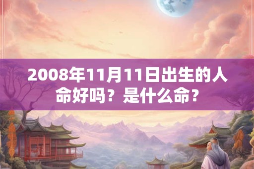 2008年11月11日出生的人命好吗？是什么命？